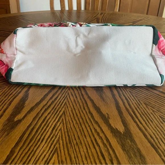 NWOT Tropical Canvas Tote Bag with Rope Handles - Picture 3 of 3